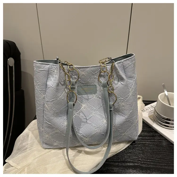 Pink Quilted Shoulder Tote Bag for Women — feature 16