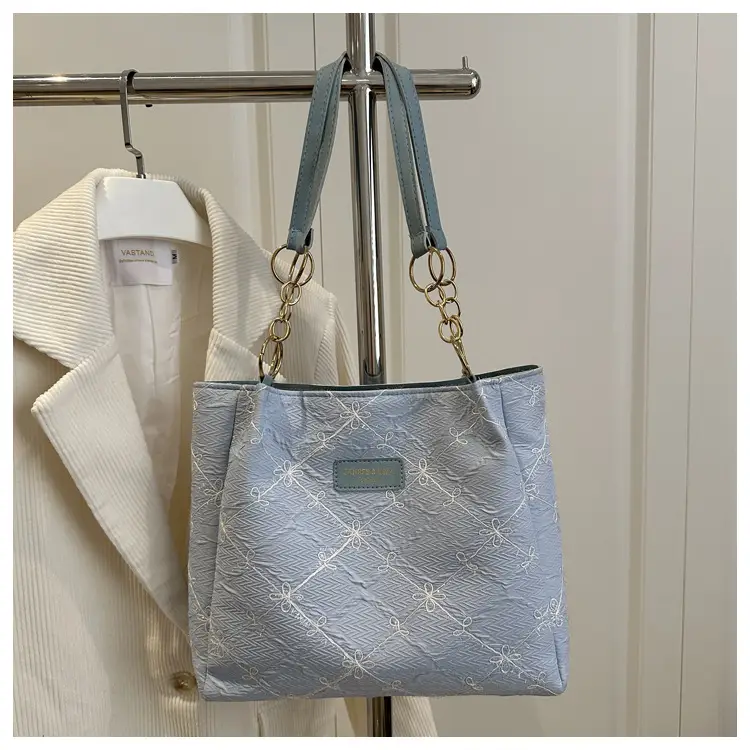 Pink Quilted Shoulder Tote Bag for Women — feature 20