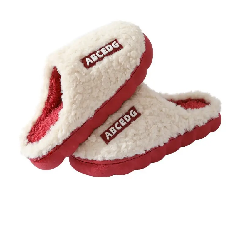 Women Winter Cotton Slippers Red Anti-Slip Warm 2023 - Image 10