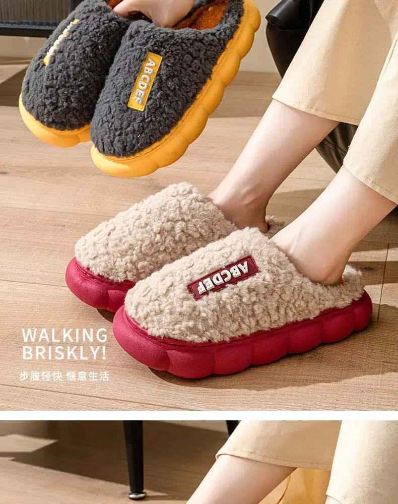 Women Winter Cotton Slippers Red Anti-Slip Warm 2023 — feature 13