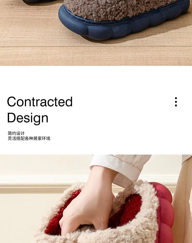 Women Winter Cotton Slippers Red Anti-Slip Warm 2023 — feature 2