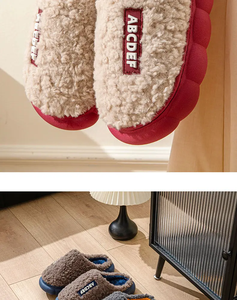 Women Winter Cotton Slippers Red Anti-Slip Warm 2023 — feature 3