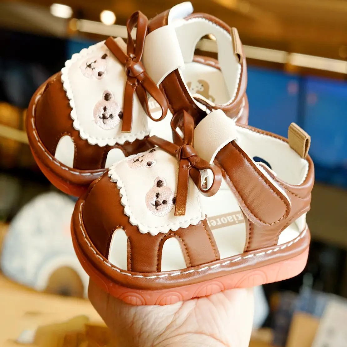 Toddler Sandals Brown Soft Sole 1-2Yrs Non-Slip