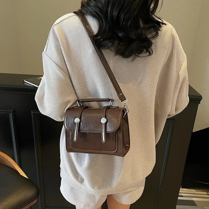 2025 Women's Cream Leather Shoulder Bag with Handle & Strap - Image 6