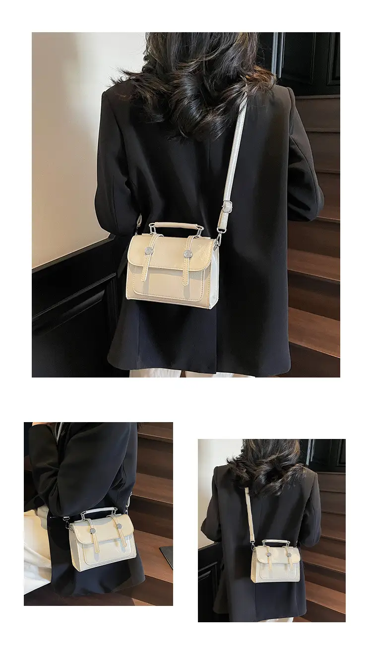 2025 Women's Cream Leather Shoulder Bag with Handle & Strap — feature 10