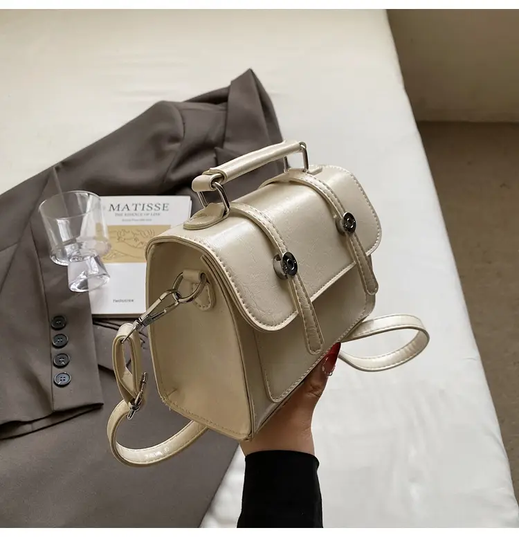 2025 Women's Cream Leather Shoulder Bag with Handle & Strap — feature 29