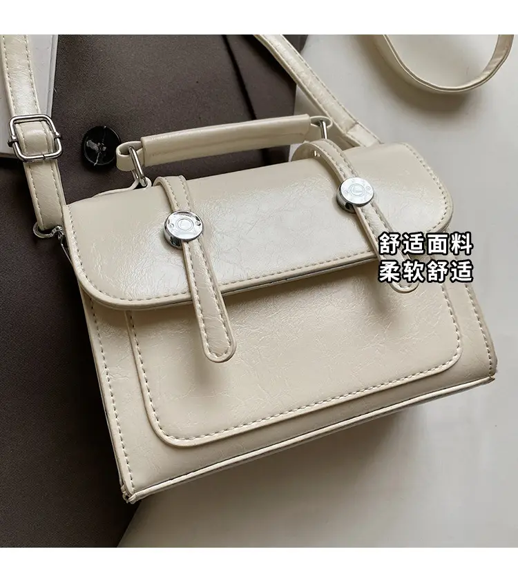 2025 Women's Cream Leather Shoulder Bag with Handle & Strap — feature 4