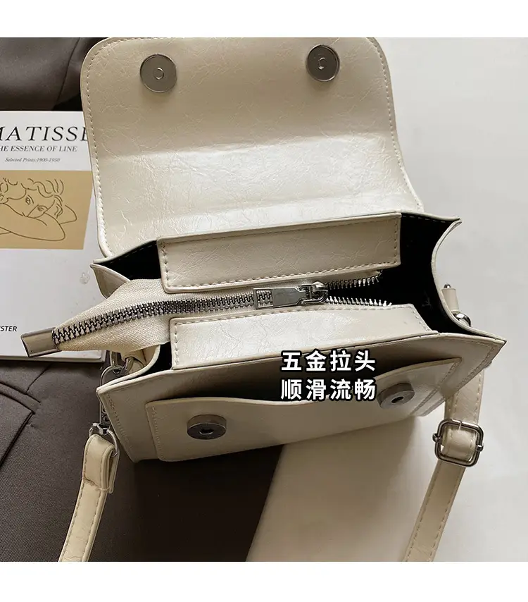 2025 Women's Cream Leather Shoulder Bag with Handle & Strap — feature 6