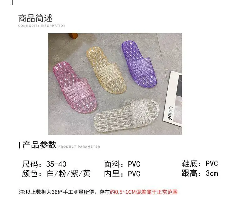 Crystal Bathroom Slippers Women's Indoor Stain-Resistant — feature 1