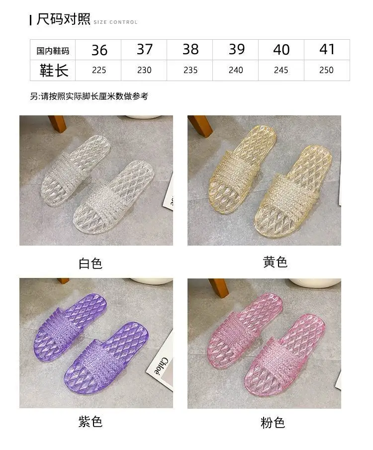 Crystal Bathroom Slippers Women's Indoor Stain-Resistant — feature 2