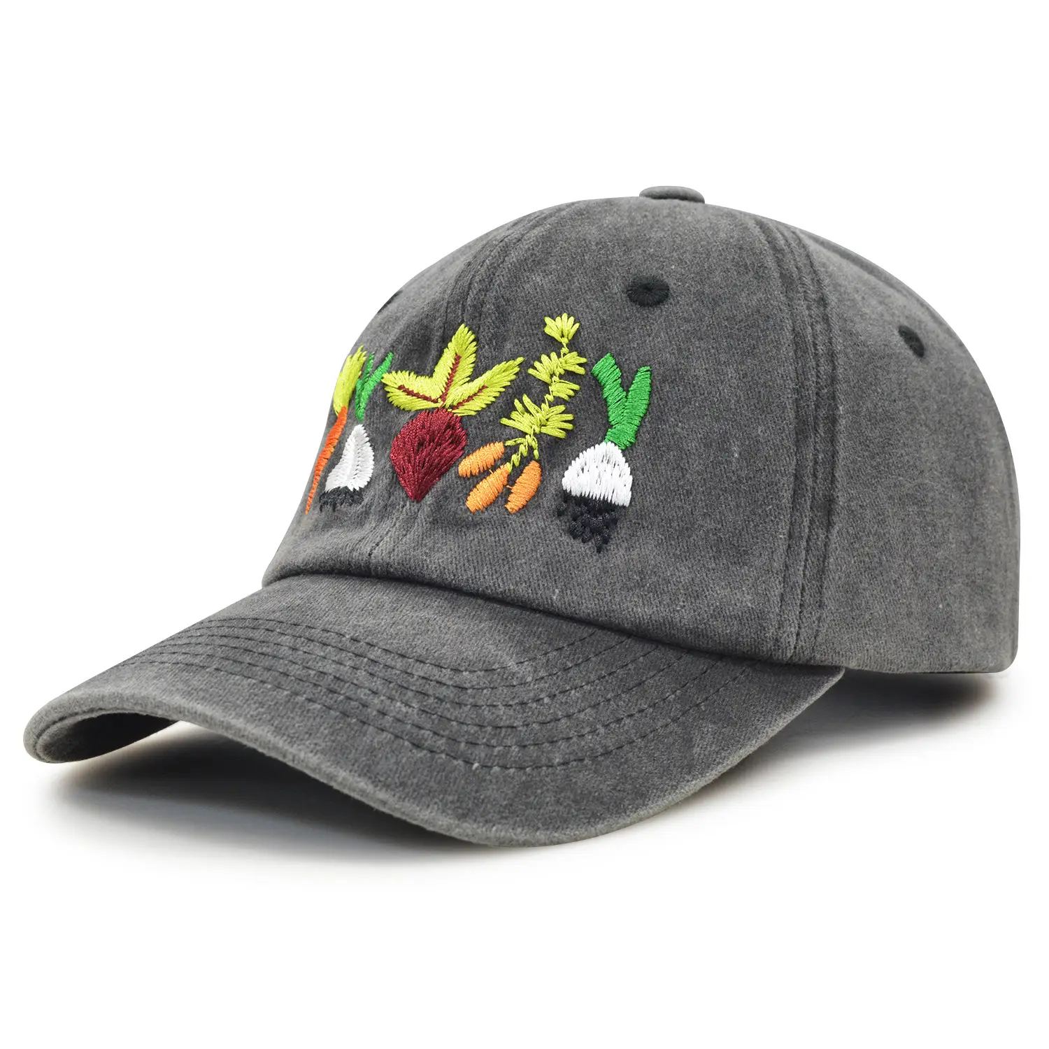 Women's Green Embroidered Cap with Floral Design - Image 4