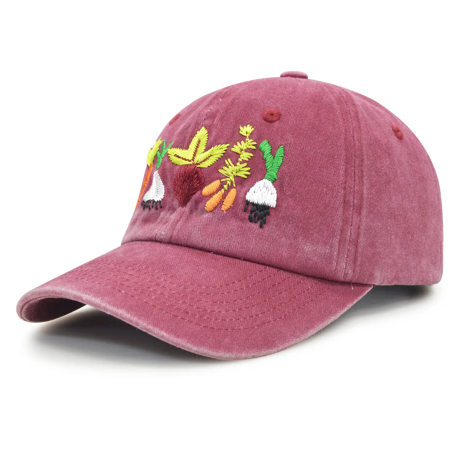 Women's Green Embroidered Cap with Floral Design - Image 5