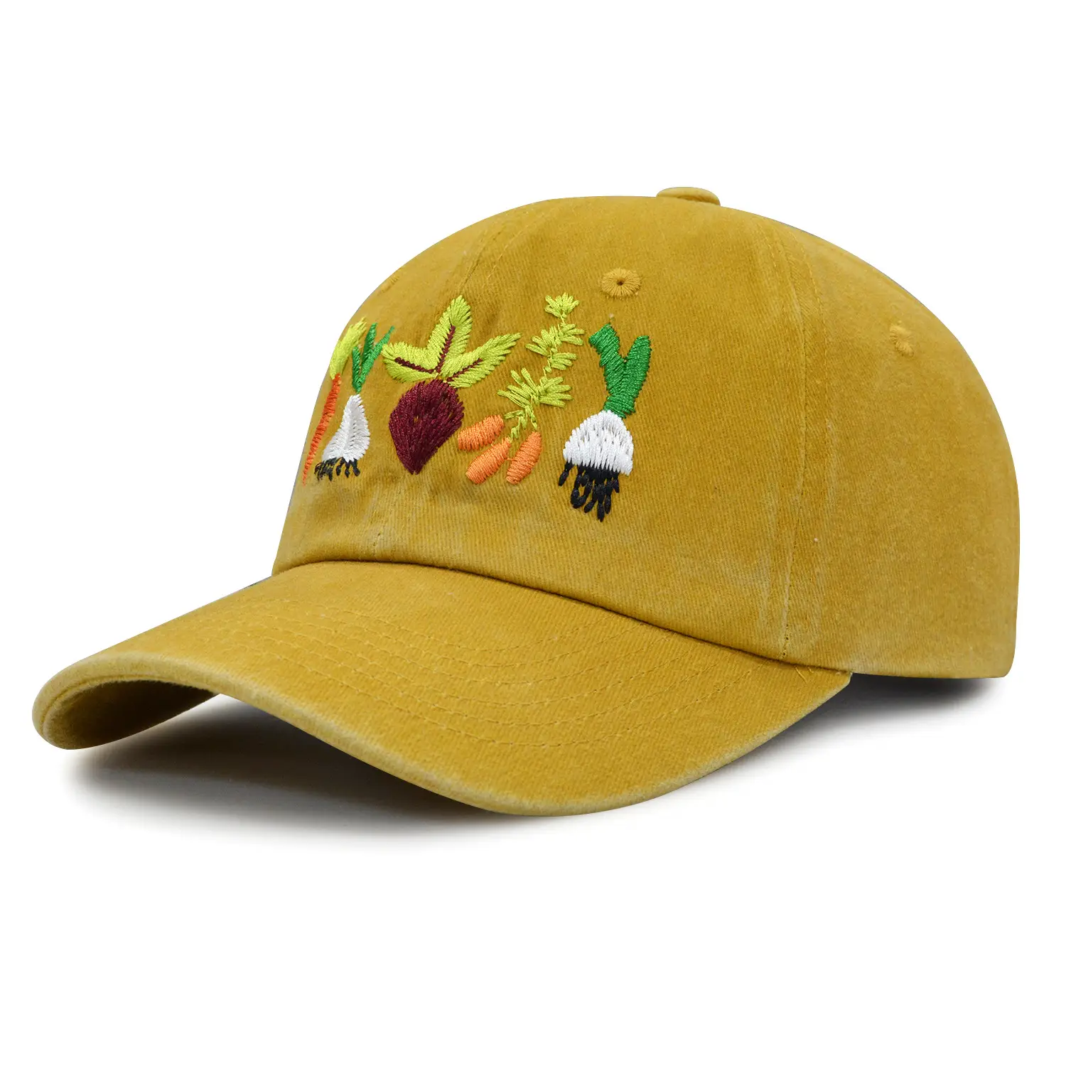 Women's Green Embroidered Cap with Floral Design - Image 6