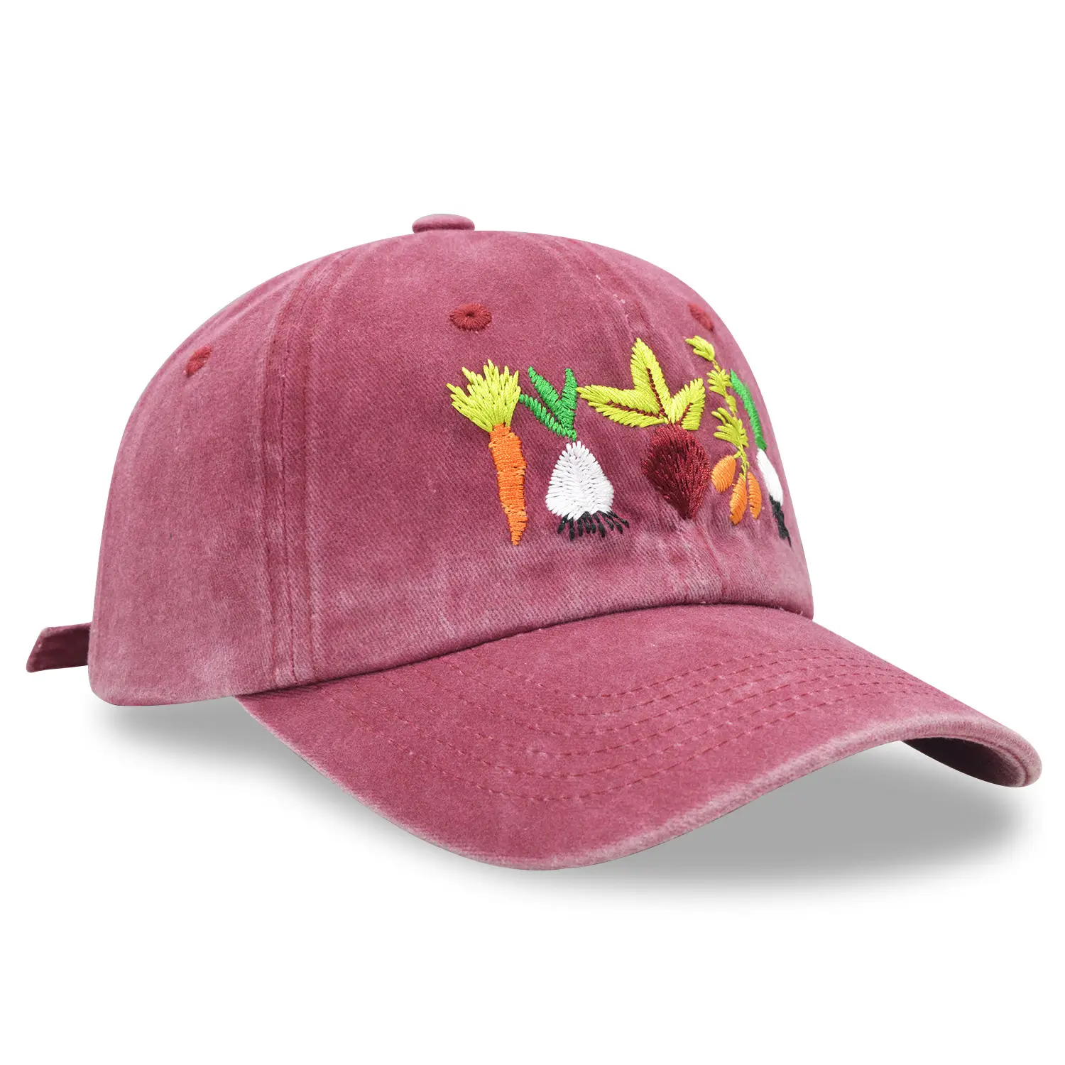 Women's Green Embroidered Cap with Floral Design — feature 7