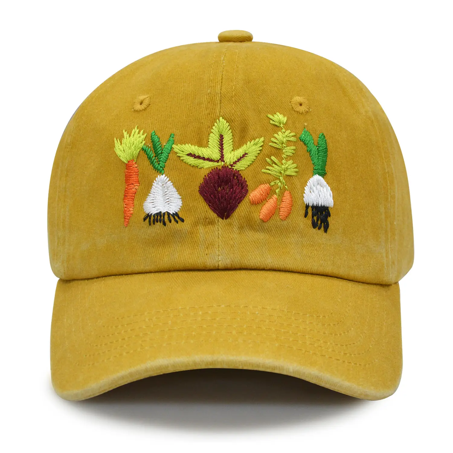 Women's Green Embroidered Cap with Floral Design — feature 9