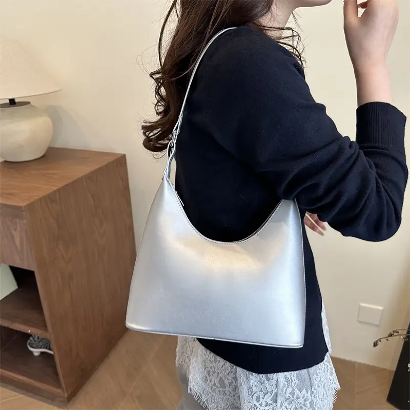 Women Retro Underarm Bag Silver 2026 - Image 8