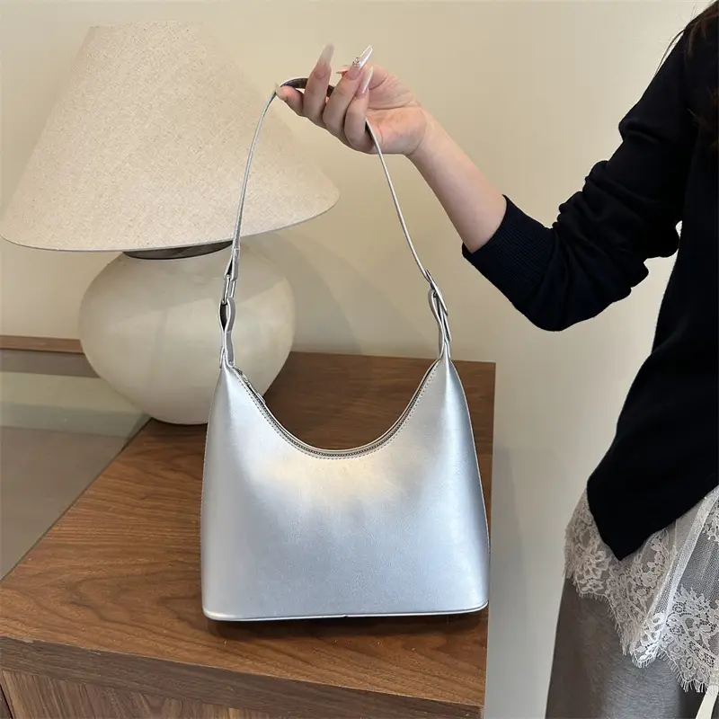 Women Retro Underarm Bag Silver 2026 - Image 7