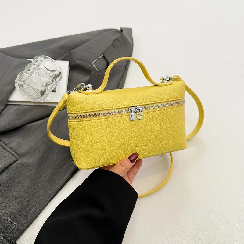 Yellow Niche Design Shoulder Bag for Women - Image 4