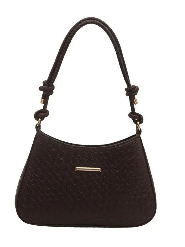 Vintage Brown Textured Underarm Bag for Women