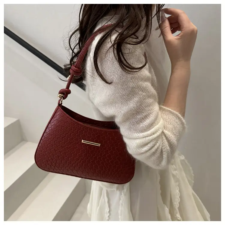 Vintage Brown Textured Underarm Bag for Women — feature 11