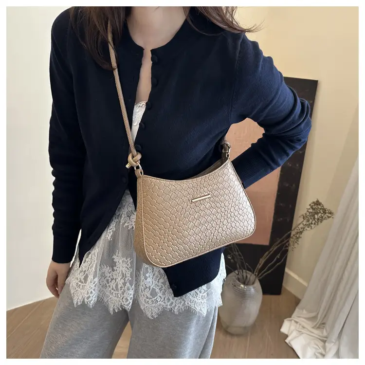 Vintage Brown Textured Underarm Bag for Women — feature 15