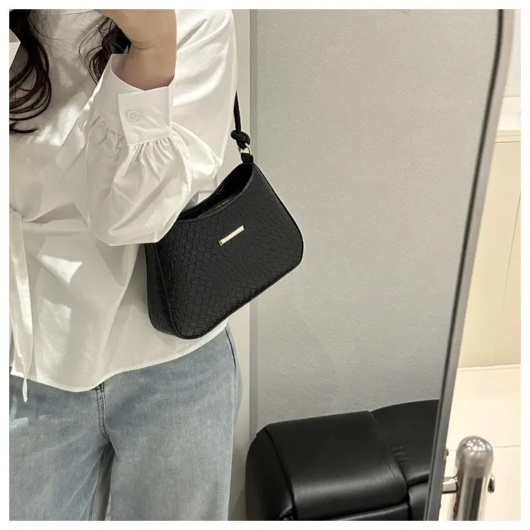 Vintage Brown Textured Underarm Bag for Women — feature 9