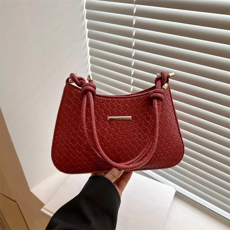 Vintage Brown Textured Underarm Bag for Women