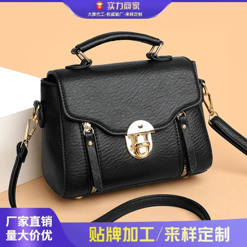 Women's Black Crossbody Shoulder Bag 2025 Retro Style - Image 7