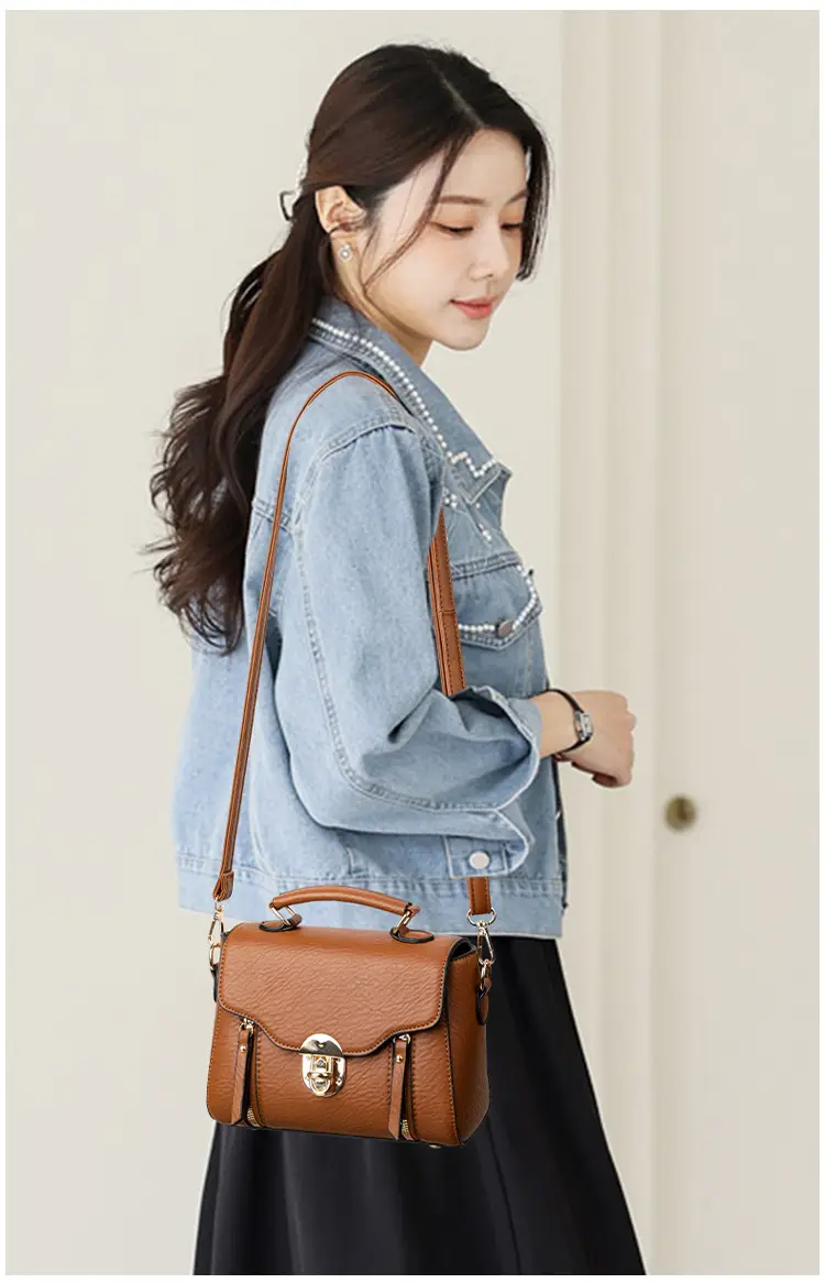 Women's Black Crossbody Shoulder Bag 2025 Retro Style — feature 12