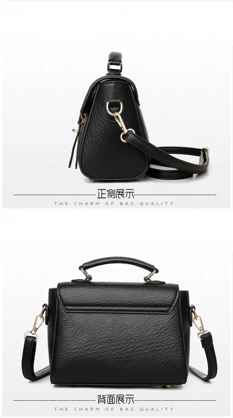 Women's Black Crossbody Shoulder Bag 2025 Retro Style — feature 7