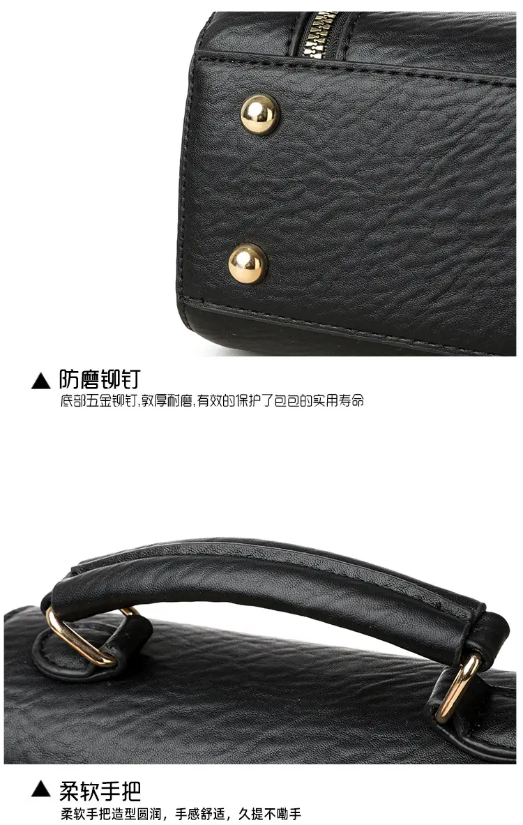 Women's Black Crossbody Shoulder Bag 2025 Retro Style — feature 9