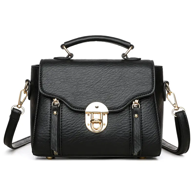 Women's Black Crossbody Shoulder Bag 2025 Retro Style - Image 4