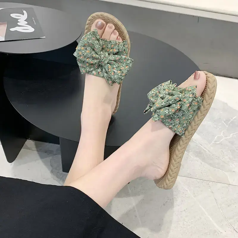 2024 Korean Style Floral Bow Sandals for Women - Image 2