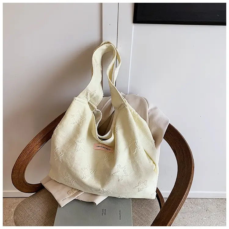 Blue Striped Denim Tote Bag Women Summer 2025 — feature 21