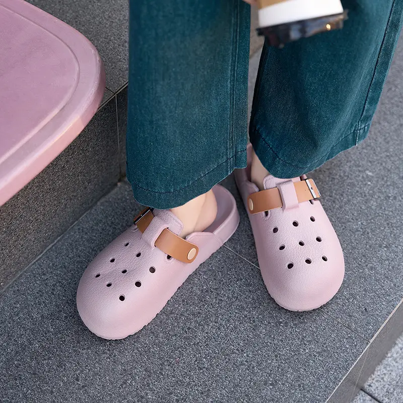 EVA Thick-soled Hole Shoes Women's 2025 Summer New Style Baotou Outer Wear Non-slip Comfortable Home Shoes Slippers - Image 9