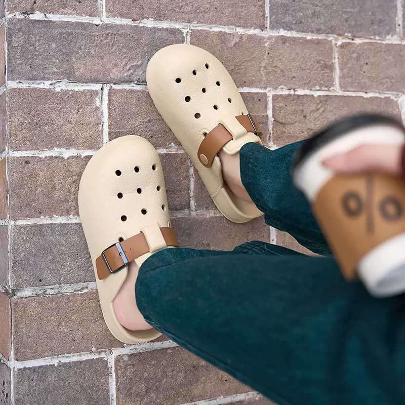 EVA Thick-soled Hole Shoes Women's 2025 Summer New Style Baotou Outer Wear Non-slip Comfortable Home Shoes Slippers - Image 2