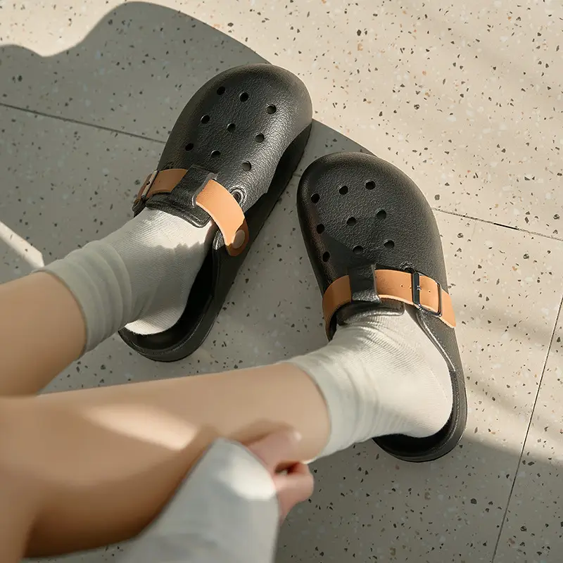 EVA Thick-soled Hole Shoes Women's 2025 Summer New Style Baotou Outer Wear Non-slip Comfortable Home Shoes Slippers - Image 3