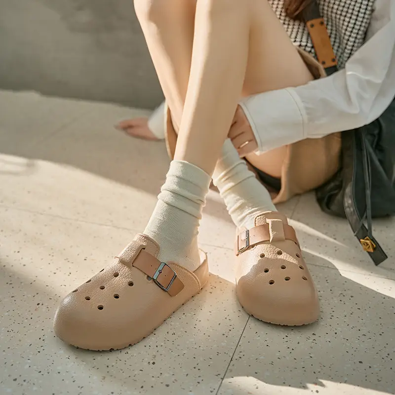 EVA Thick-soled Hole Shoes Women's 2025 Summer New Style Baotou Outer Wear Non-slip Comfortable Home Shoes Slippers - Image 4