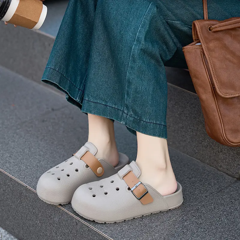 EVA Thick-soled Hole Shoes Women's 2025 Summer New Style Baotou Outer Wear Non-slip Comfortable Home Shoes Slippers - Image 5