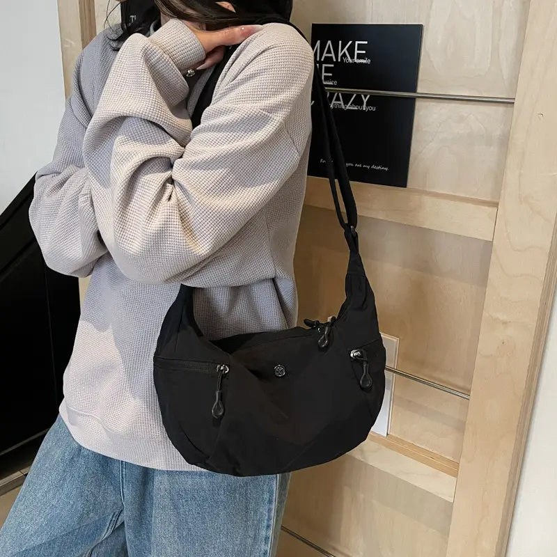 Women Cream Japanese Style Shoulder Bag Lightweight Luggage - Image 7