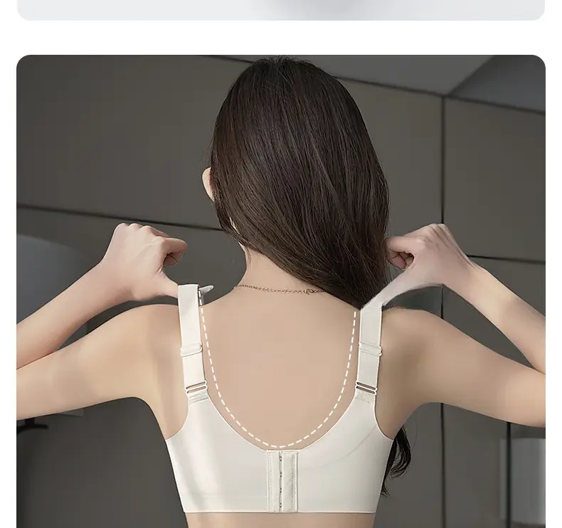 Traceless Underwear Women's Thin Large Chest Small Breast Anti-sagging Summer Ultra-thin White Strapless Full Cup Bra — feature 10