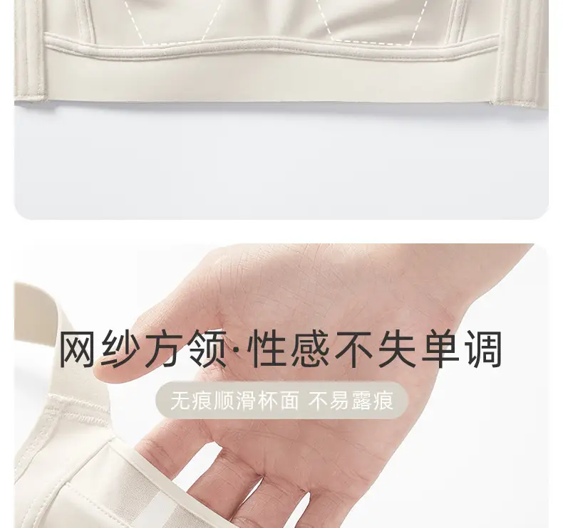 Traceless Underwear Women's Thin Large Chest Small Breast Anti-sagging Summer Ultra-thin White Strapless Full Cup Bra — feature 3