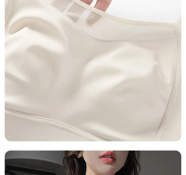 Traceless Underwear Women's Thin Large Chest Small Breast Anti-sagging Summer Ultra-thin White Strapless Full Cup Bra — feature 4