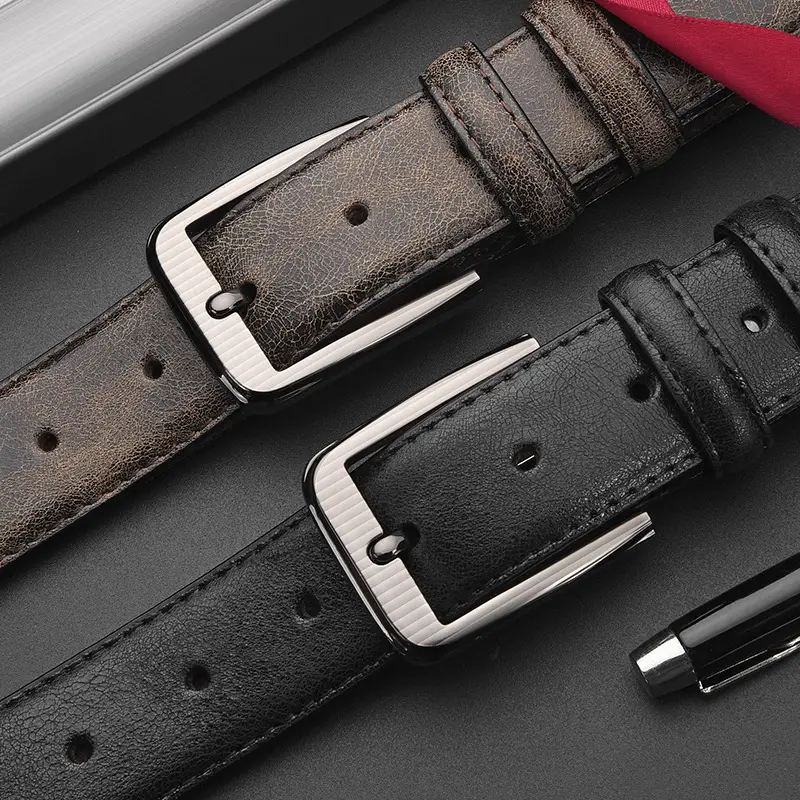 Men's European Belt Leather Belt 10x16 - Image 4