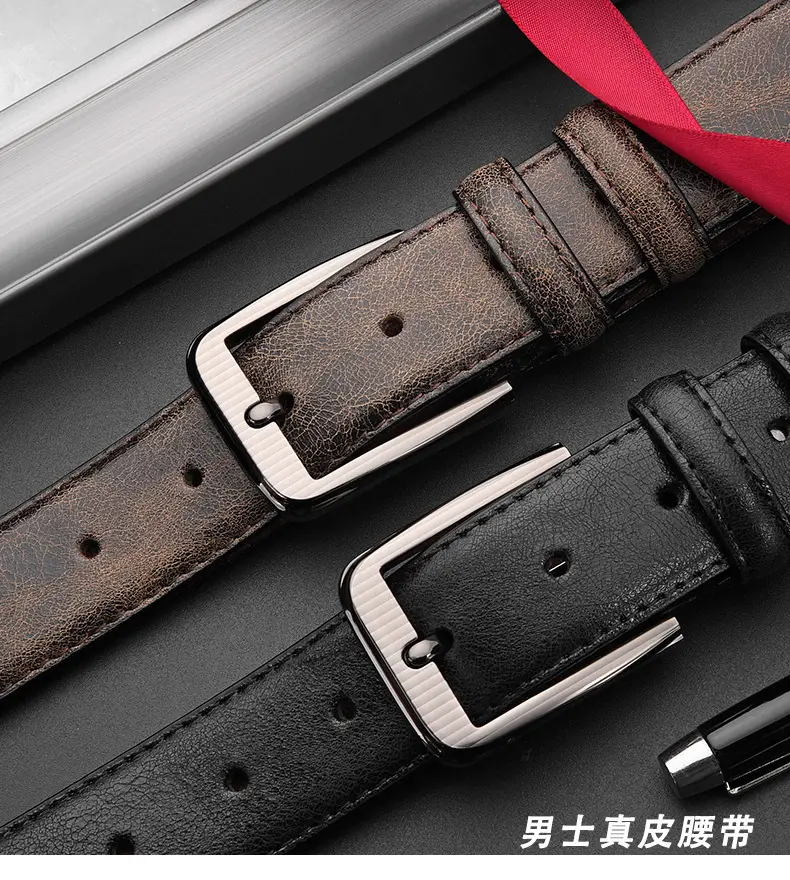 Men's European Belt Leather Belt 10x16 — feature 1