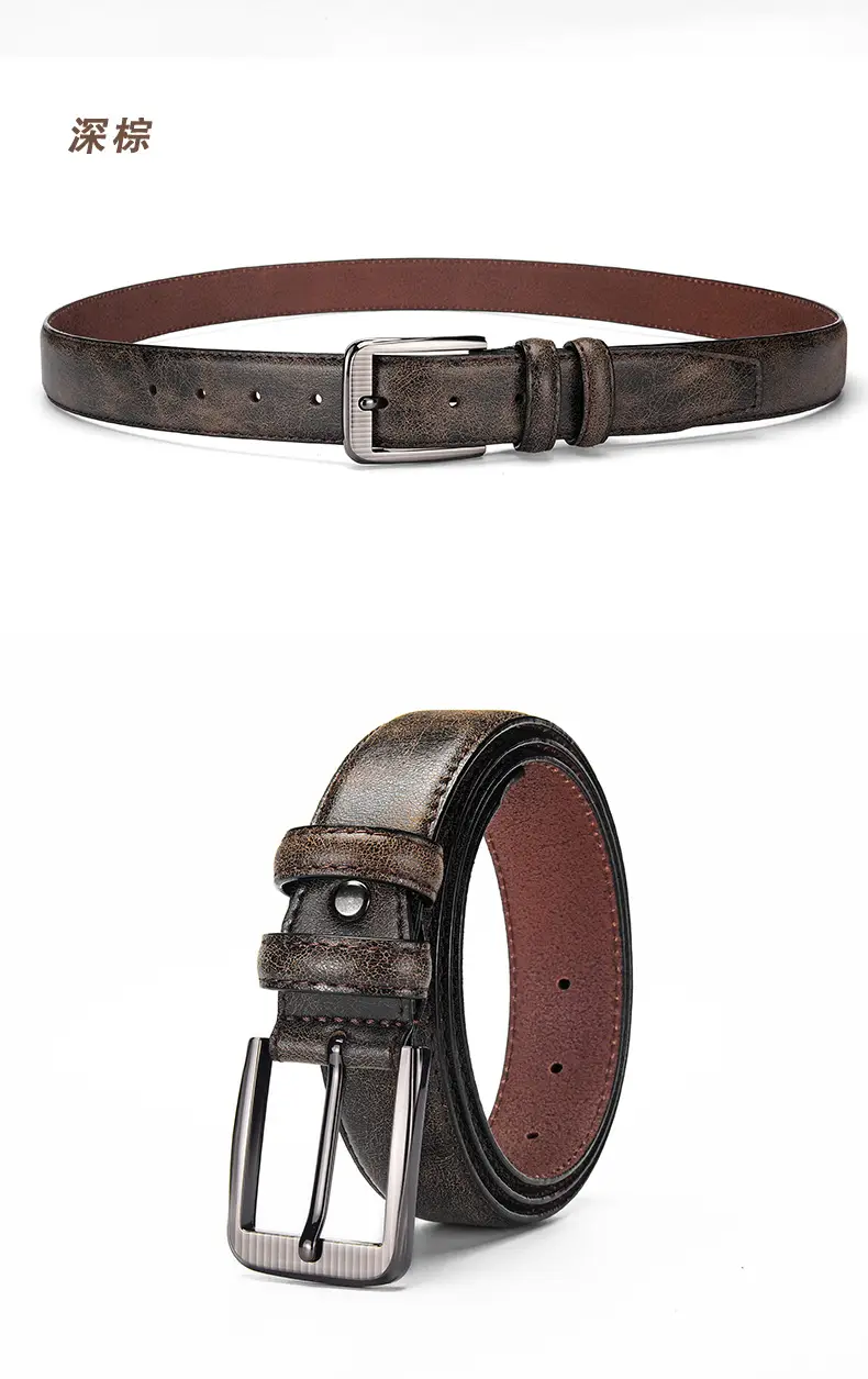 Men's European Belt Leather Belt 10x16 — feature 3