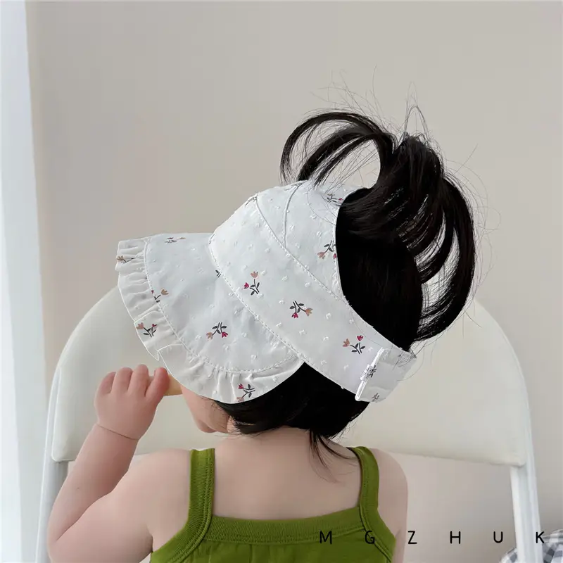 Baby Sun Hat Anti-UV Large Brim Ponytail Cap — feature 6