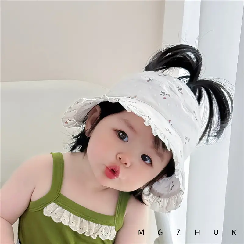 Baby Sun Hat Anti-UV Large Brim Ponytail Cap — feature 7