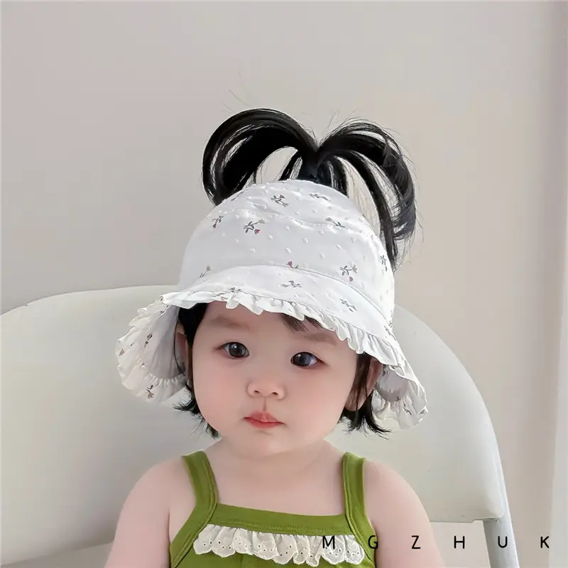 Baby Sun Hat Anti-UV Large Brim Ponytail Cap — feature 8