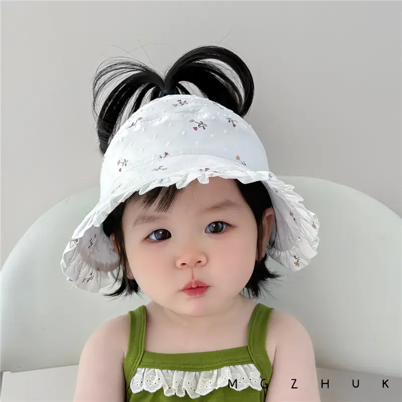 Baby Sun Hat Anti-UV Large Brim Ponytail Cap — feature 9